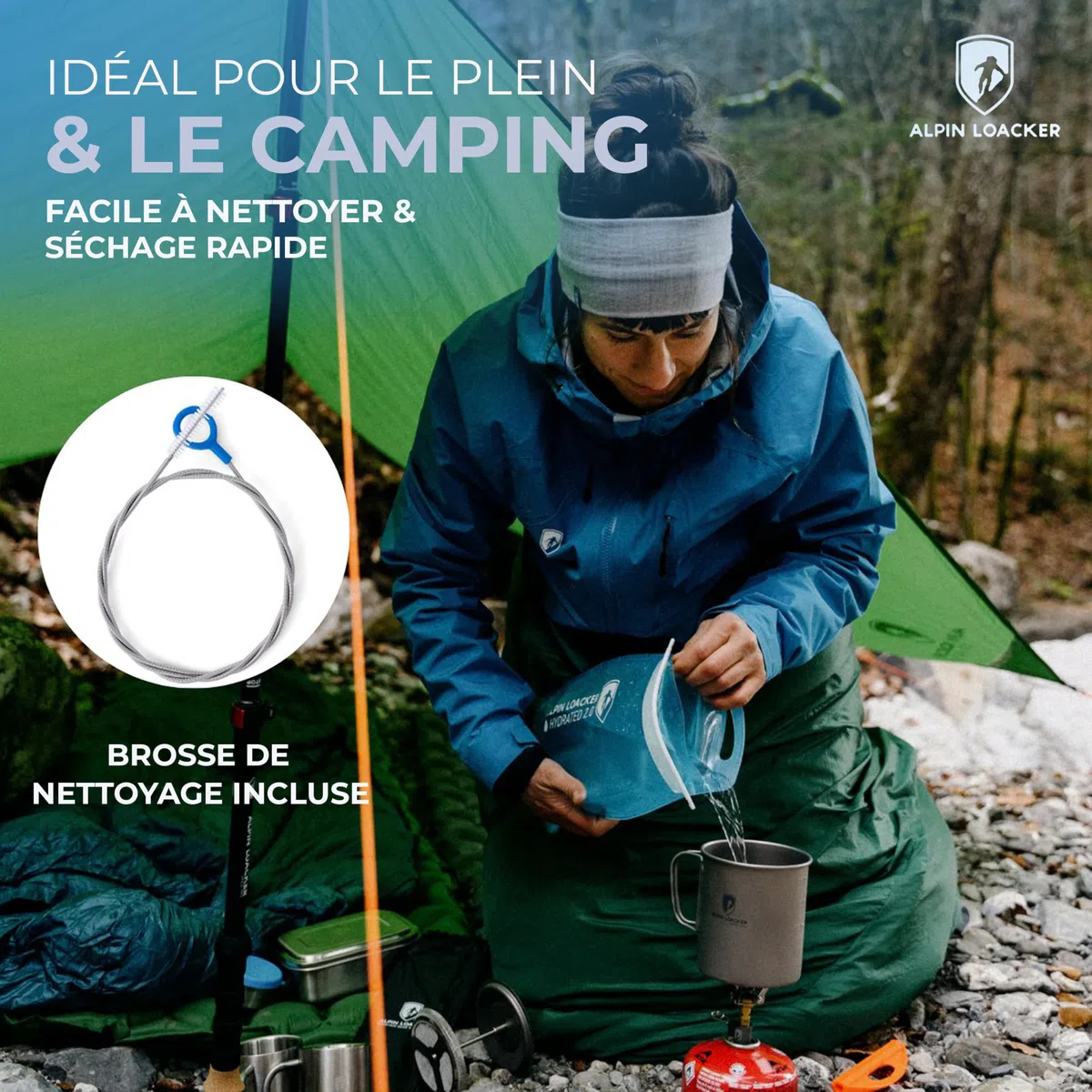 ALPIN LOACKER Poche d'hydratation d'extérieur avec Tuyau pour Le Sport et l'extérieur I Super légère I pour la randonnée sans BPA