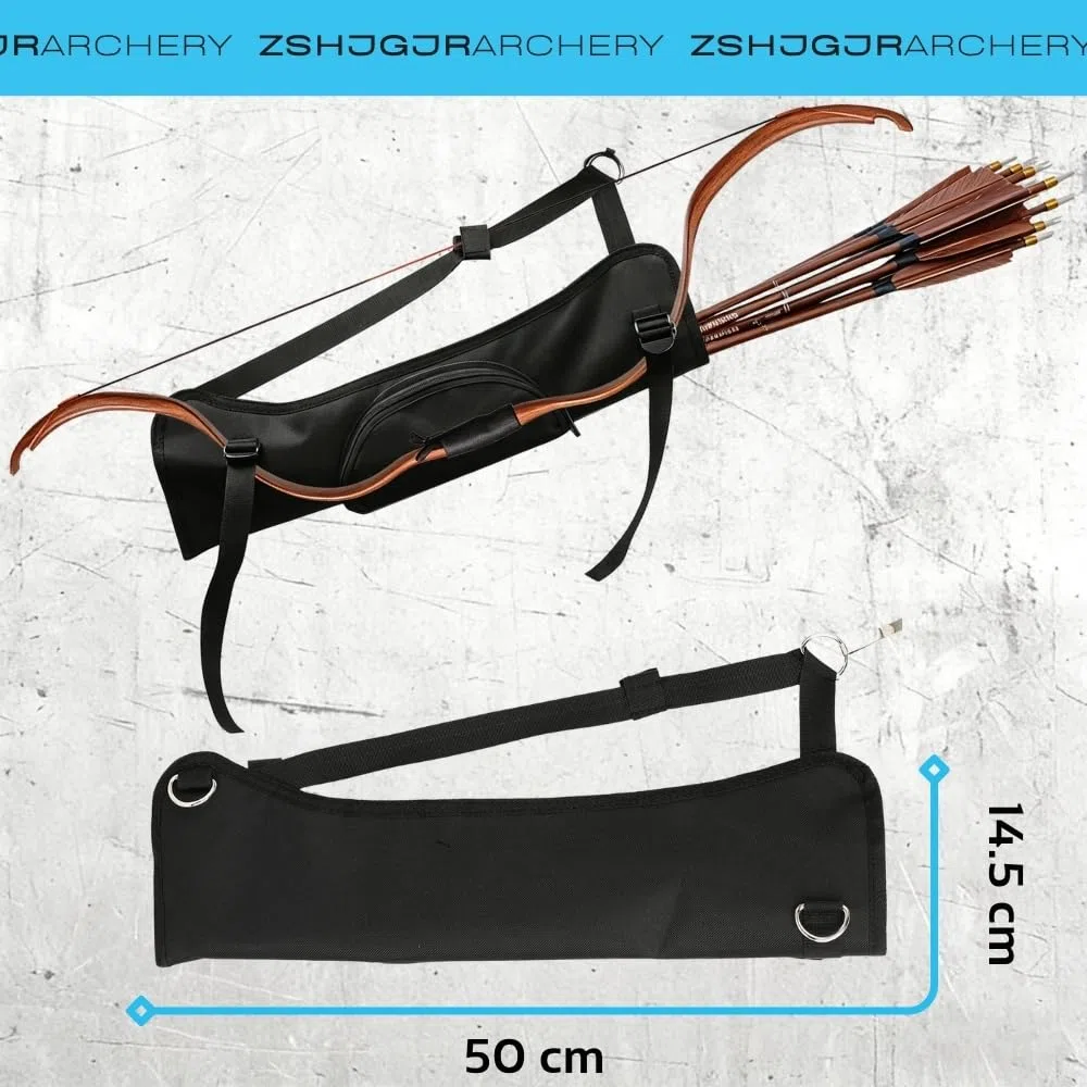 Carquois de tir à l'arc pour flèches - Carquois pour le dos et le côté - Avec support pour archet - Capacité : 24 flèches - Accessoires de tir à l'arc
