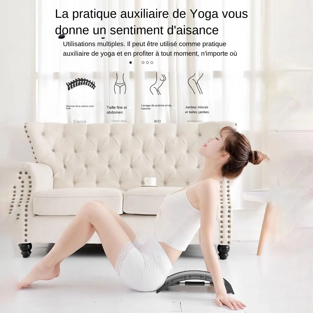 Planche De Soutien Lombaire, Etireur Lombaires, Masseurs pour Le Dos, Etirement Lombaire, Stretcher Fitness Équipement De Stretch Soutien Dos, pour Hernie Discale, Sciatique, Scoliose