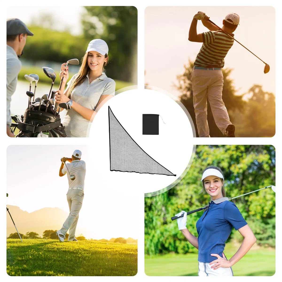 Filet D'entraînement De Golf 7x7ft Filet Golf Latéral PolyesterSac Sable Stabilité Attache Sécurité Baseball Hockey Solution Balle Perdue Pratique Intérieur Extérieur