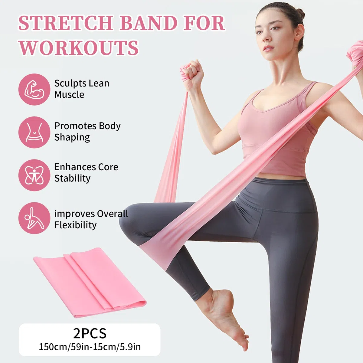 Lot de 10 Accessoires de Pilates,de Balle de Pilates pour la Maison,Pilates Essential Kit für Frauen mit Yoga Ball,Yoga Ring,Tragbaren Tasche,Spannungsring,Fitnessband,für Home Gym,Outdoor Fitness