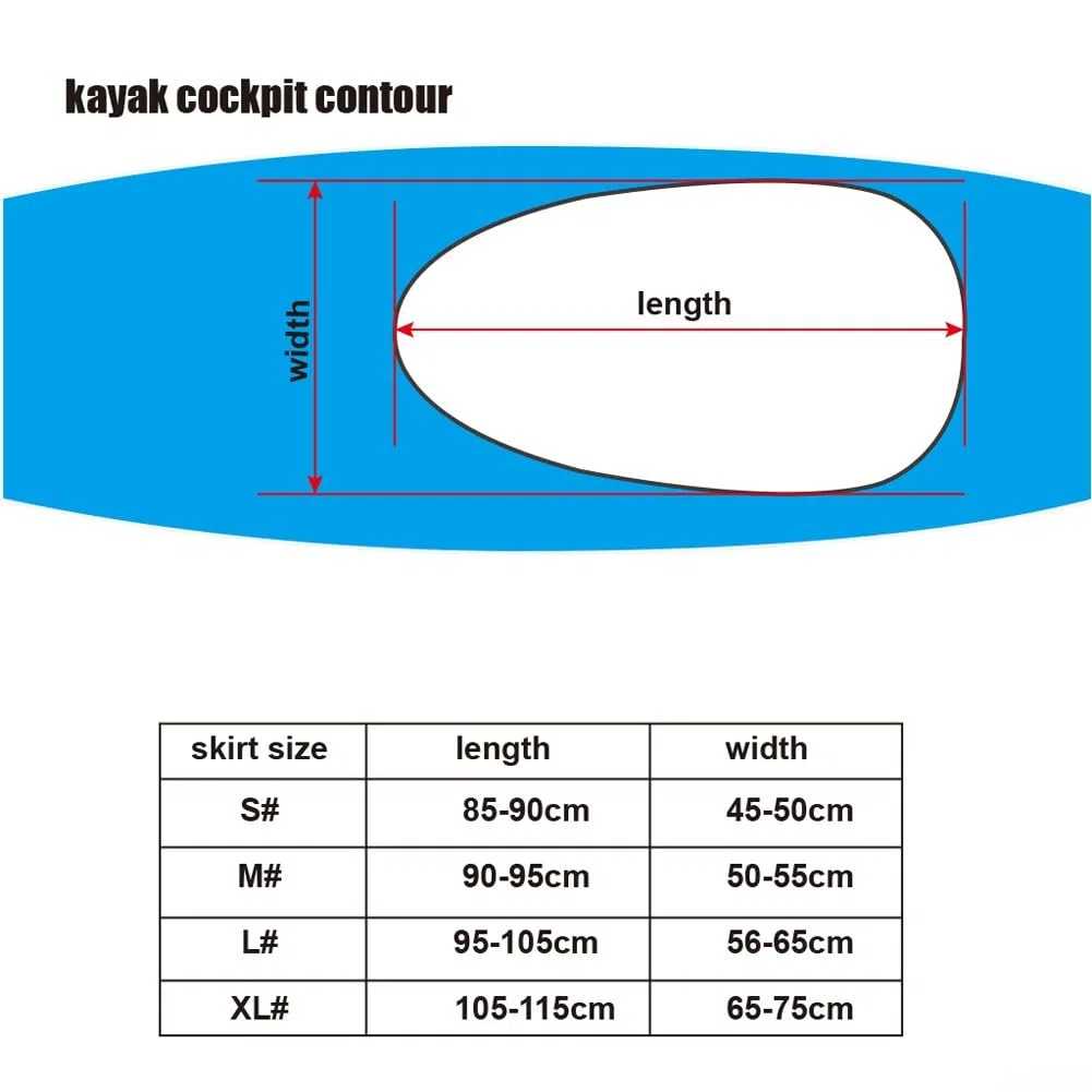 Jupe de pulvérisation pour kayak, housse de pont de cockpit de kayak avec sangle élastique à dégagement rapide et couture taraudée, housse de jupe de pont imperméable à l'eau, sports nautiques en