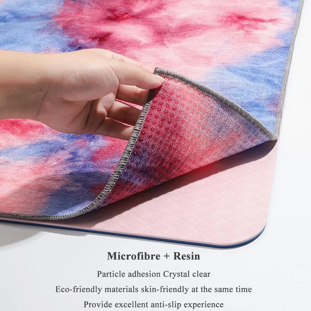 Serviette de yoga antidérapante avec points de préhension Couverture de Yoga à séchage rapide Serviette en microfibre Super Doux Absorbant la Sueur avec Sac de Transport