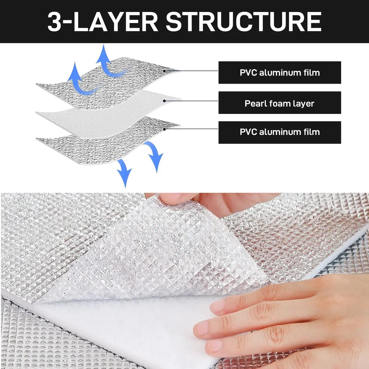 Tapis isolant en aluminium - Tapis de couchage pour camping - Tapis thermique pliable - Tapis de sol pour camping