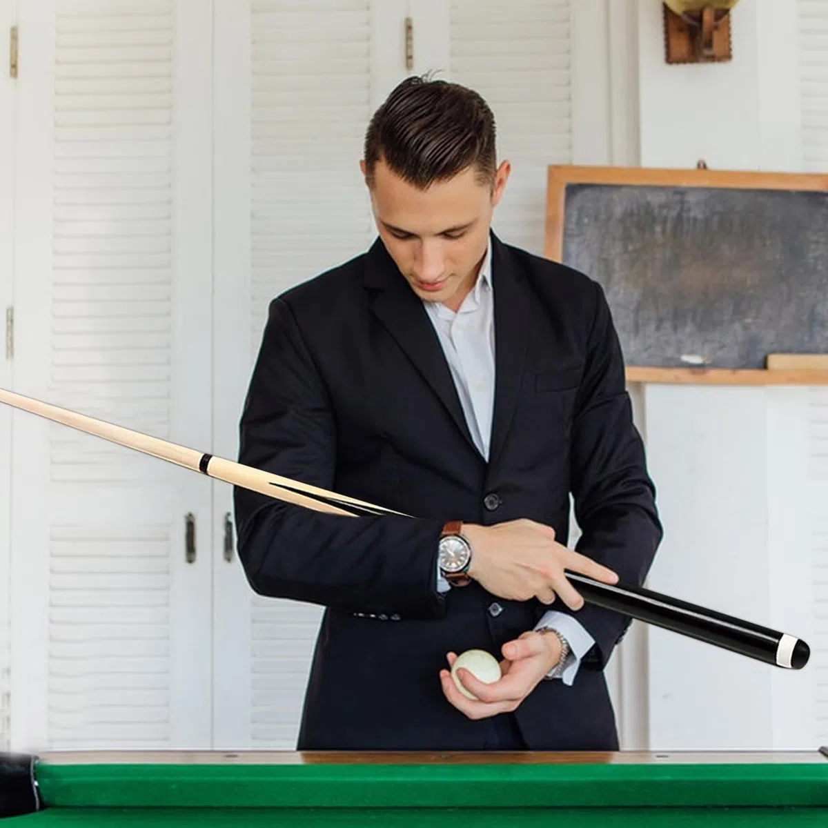 Bâtons de queue de billard professionnels en bois d'érable - 145 cm - Ergonomique - Fournitures de billard en bois d'érable professionnel - Fournitures de billard élégantes pour la pratique des matchs