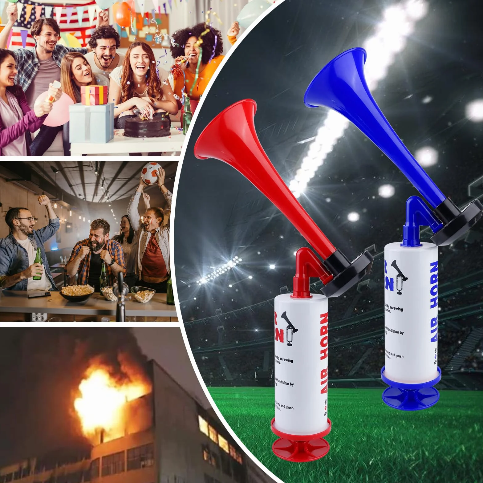 Lot de 2 klaxons sonores pour stade - Klaxon à air comprimé - Klaxon à gaz - Klaxon à gaz - Klaxon à gaz - Klaxon à gaz - Klaxon à gaz - Klaxon à gaz - Klaxon à gaz - Yacht, voiture
