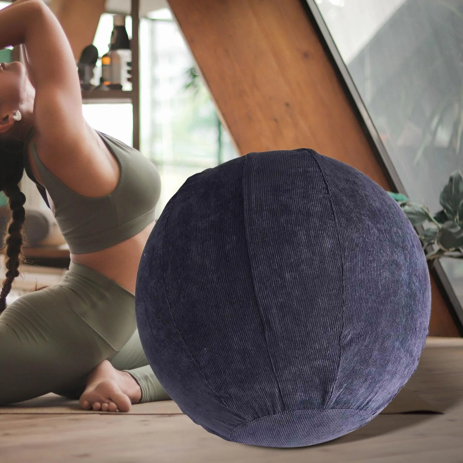 F Fityle Couverture de Balle de Yoga Pilates, Housse de balles assises avec poignées de Transport, Housse de Balle d'équilibre Pliable, Protection Ballon