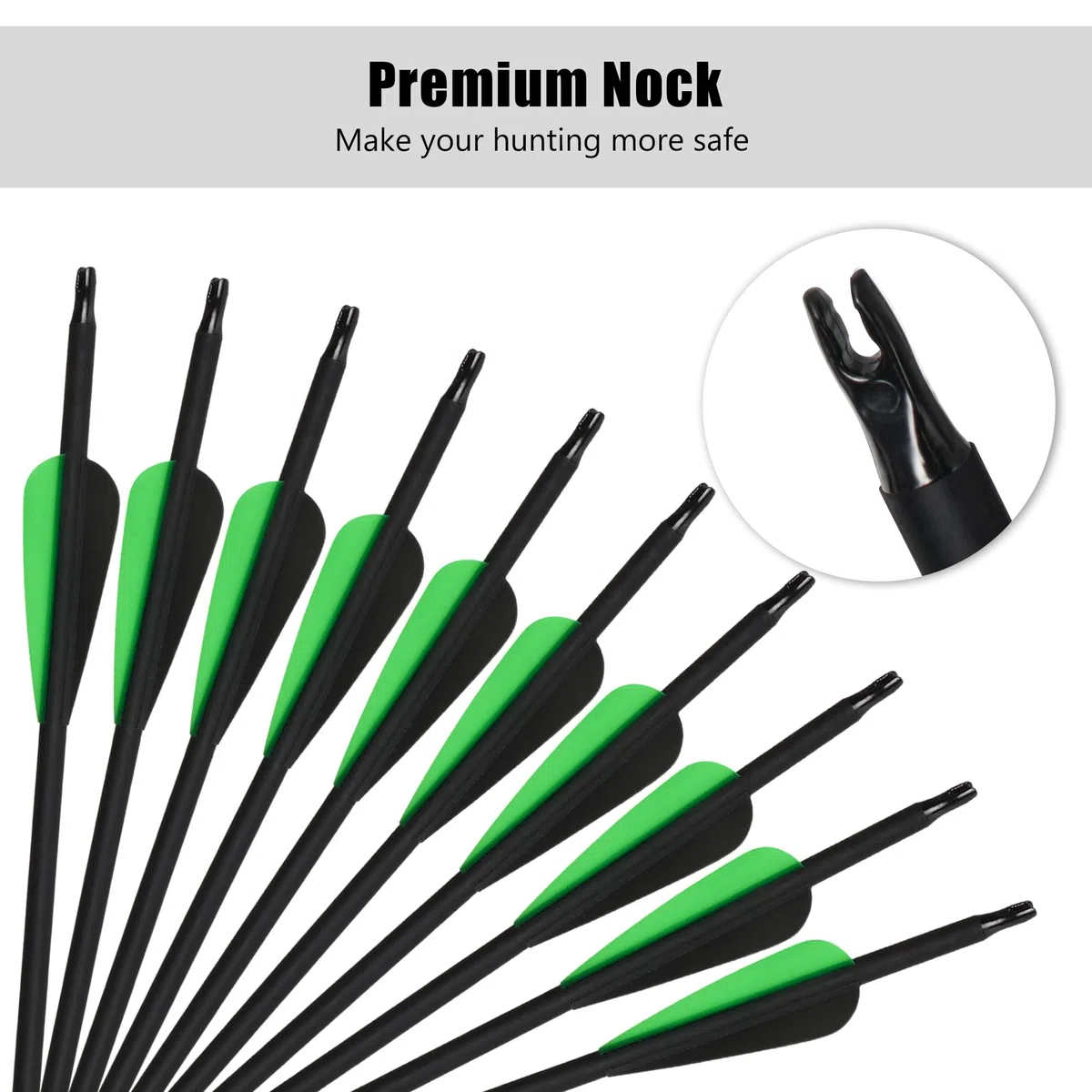 14 Pièces Flèches de Tir à l'arc,Spine 500 Flèche en Carbone de Chasse pour arcs, Arcs Classiques, Arcs Longs et arcs Traditionnels, Tir sur Cible en Extérieur