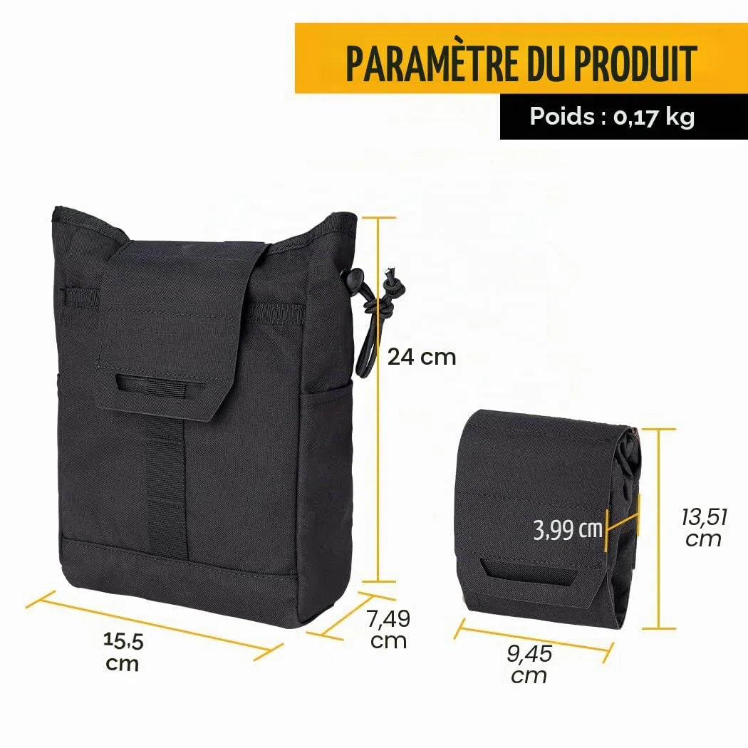 IDOGEAR Pochette de Décharge Tactique Pochettes à Cordon pour Ceinture Tactique Gilet Sac à Dos Pochette Utilitaire Pliable