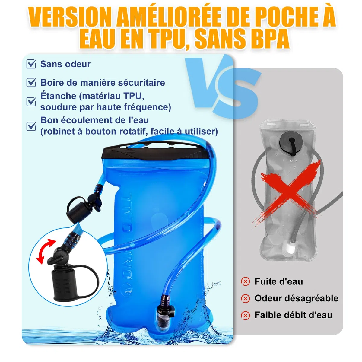 Gilet Hydratation Running Femme avec Flasque Running de 500 ML/Poche à Eau de 2L, Sac Hydratation Running Homme Léger 6L, Gilet Trail pour Jogging Vélo Marathon Moto, 150 g