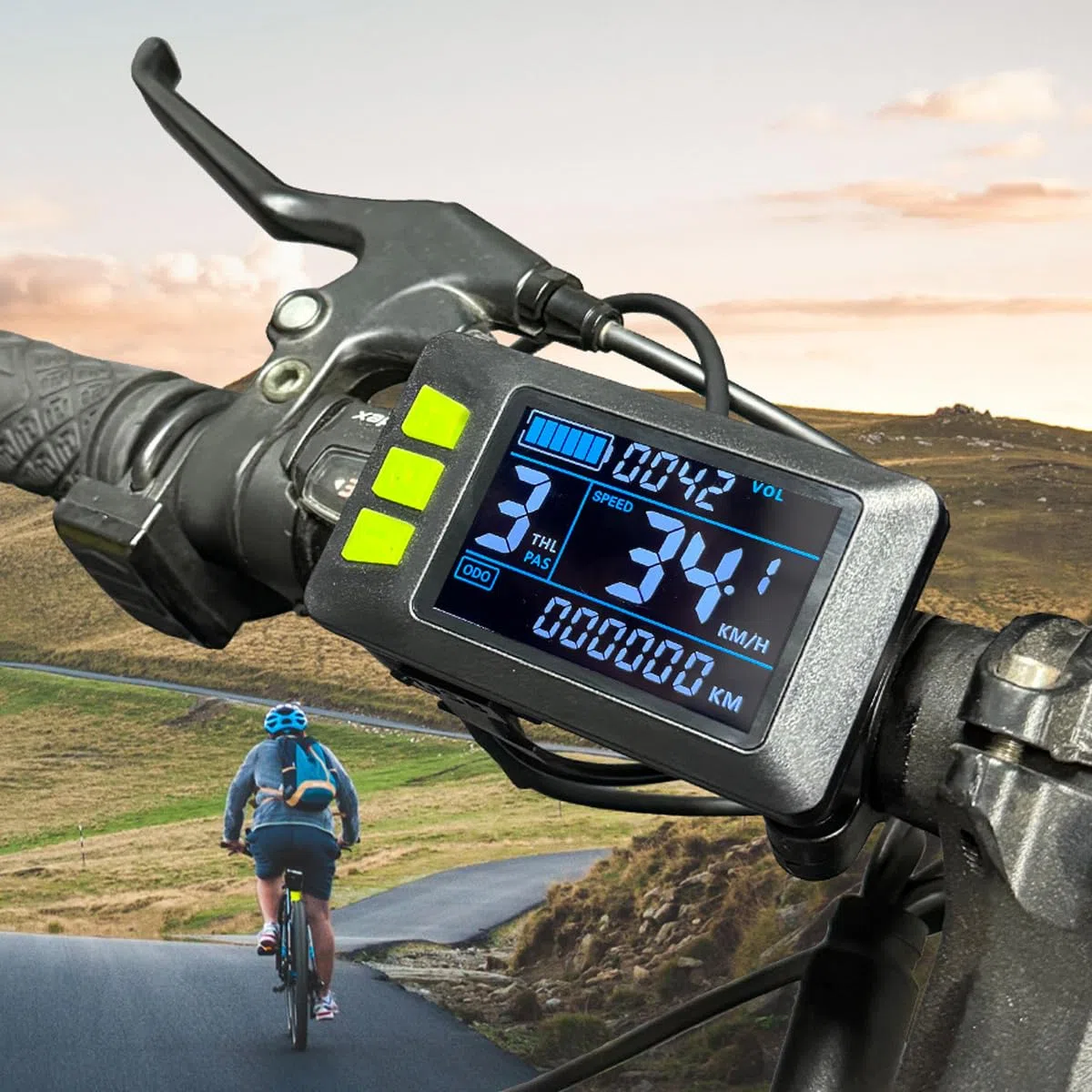 Ausi Écran LCD, 24 V, 36 V, 48 V, Compteur de Vitesse 6 Broches pour Scooter électrique (SM)