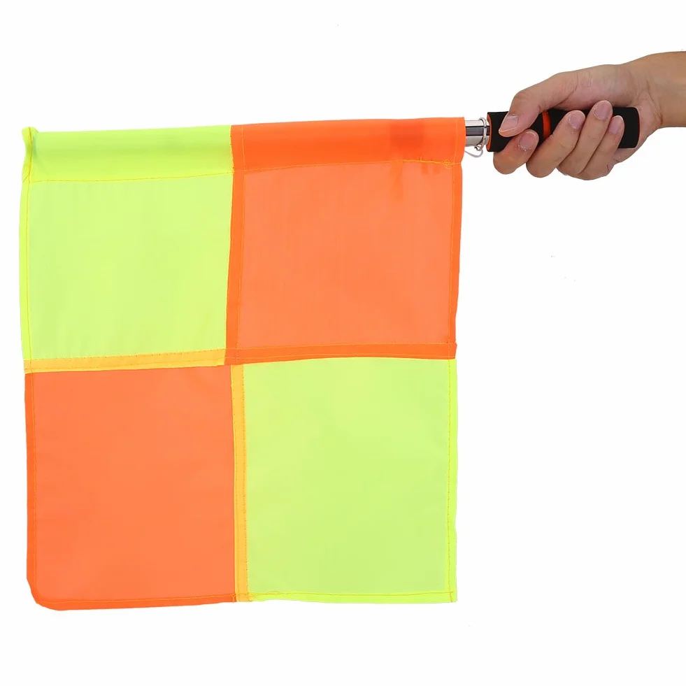 Drapeaux pour Arbitre de Football, Drapeau de sport, drapeau de juge de touche rouge et jaune, drapeau d'arbitre étanche, utile pour l'équipement de football de football