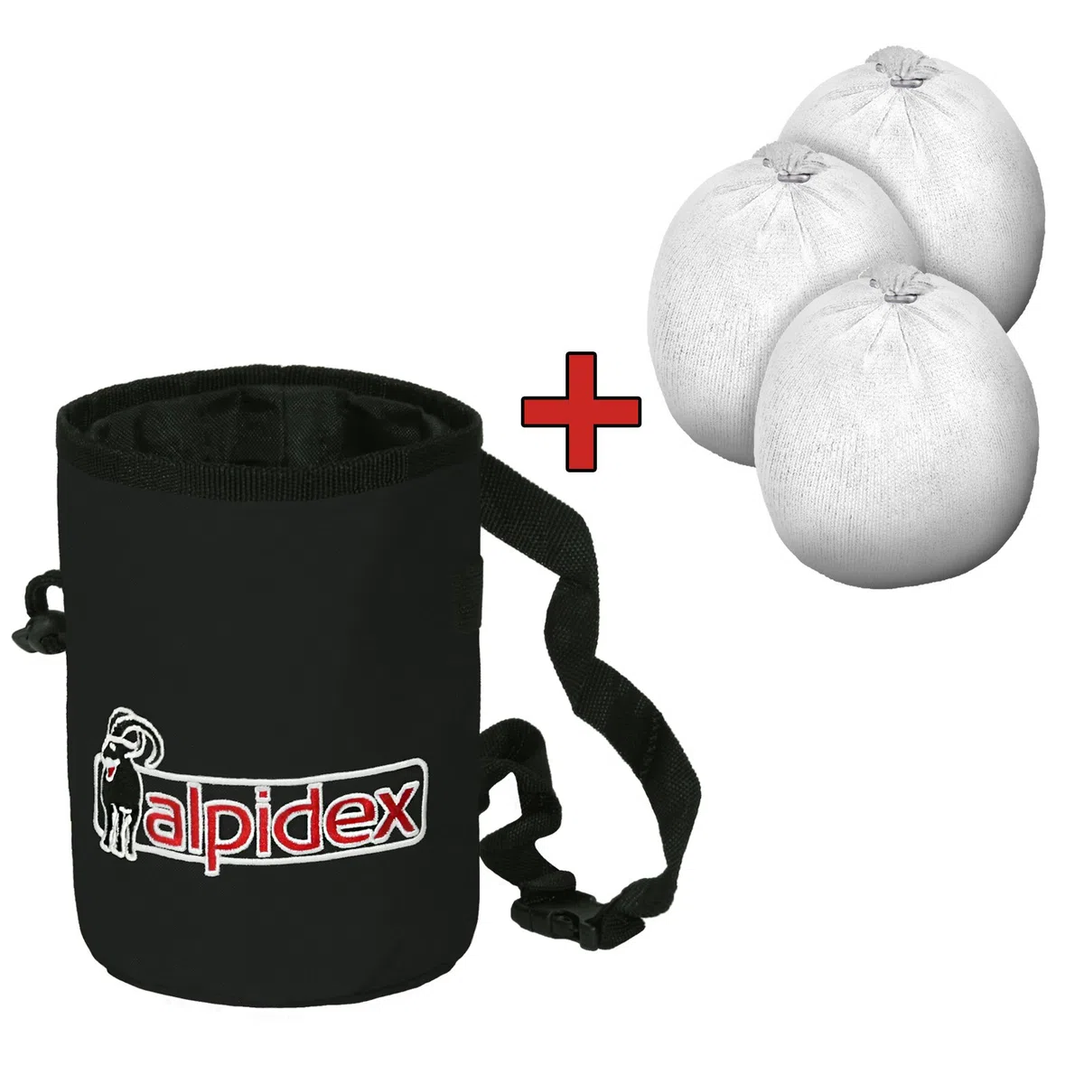 ALPIDEX Sac à Magnésie pour Escalade avec 3 x Boules de Craie (35 g) et Ceinture | pour Bloc et Salle d'escalade en Différentes Couleurs