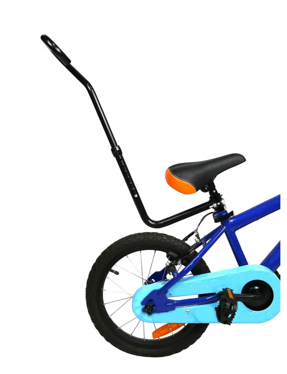 AOK - Canne à vélo Enfant pour Apprentissage - Adaptable tricycles/vélos Enfants - Fixation Rapide sur Tige de Selle - Longueur Ajustable 580 à 725 mm - Acier Robuste, Embout Nylon, Pads PVC