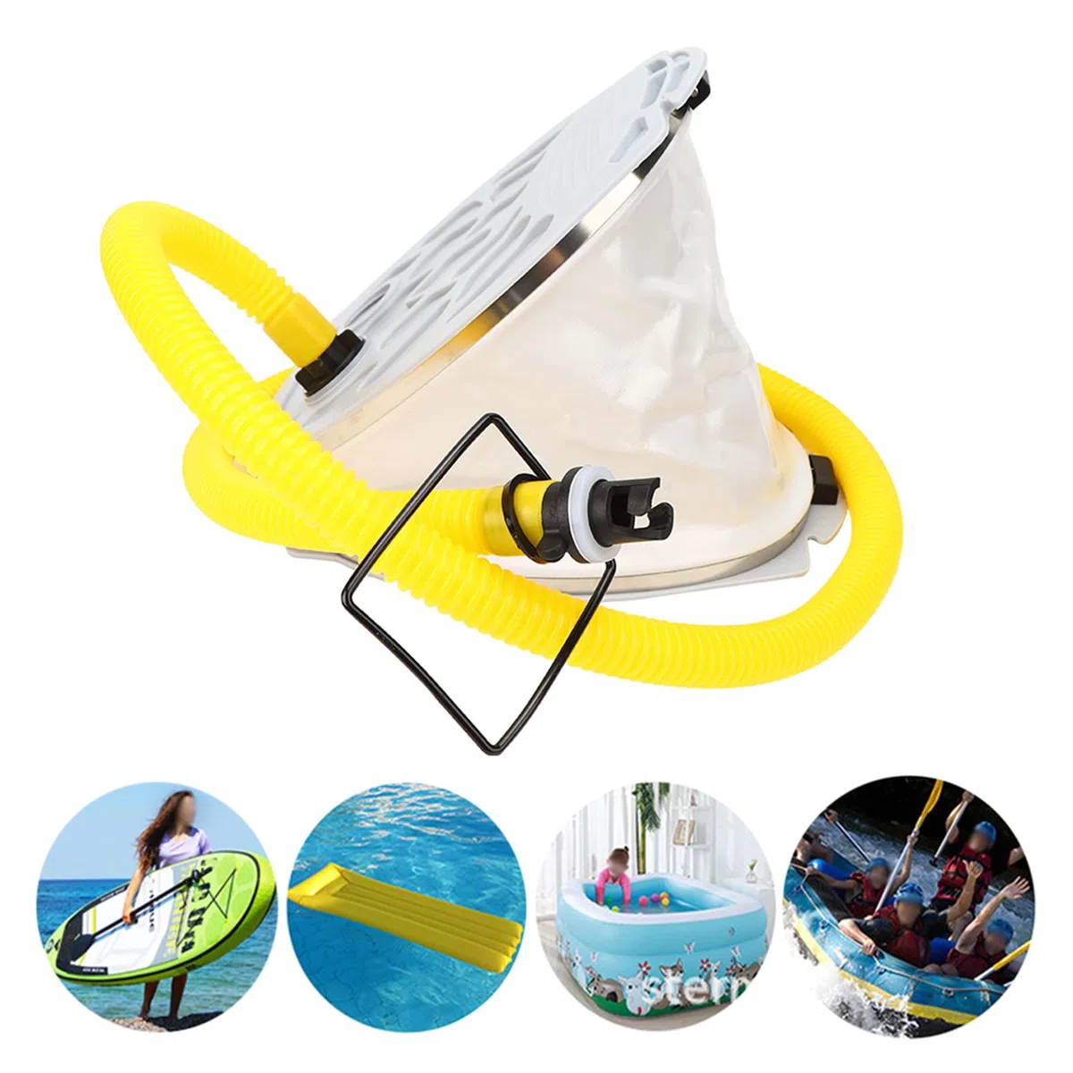 Pompe à Air Portable Pied Pompe à Air à Pied Pompe Gonflable pour Bateau à Pied Légère Pompe à Air à Pied Légère pour la Pêche Bateau Gonflable Canot en Caoutchouc Kayak gonfleur Matelas Gonflable