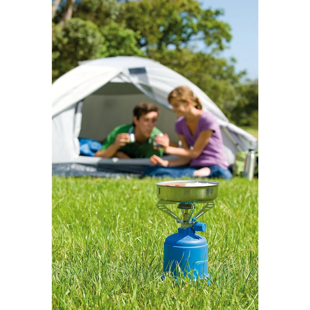 Campingaz Camping 206 S 1,2 kW Réchaud à gaz de camping avec 2 cartouches de gaz perçables de 190g