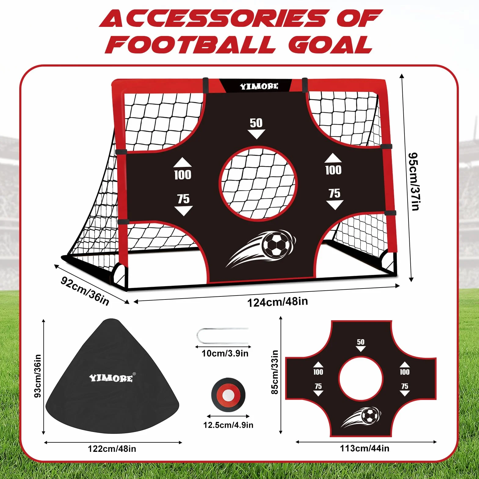 But de Football pour Enfants 3 en 1 - Cage de Foot Enfant Exterieur avec Sac de Transport 120 * 90 * 90cm Cages et Mini Buts Idéal pour Le Jardin
