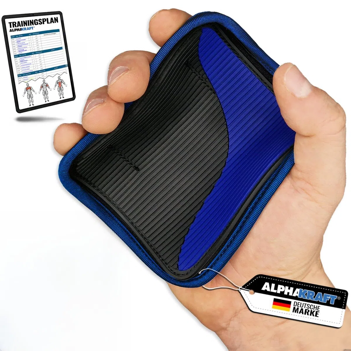 1 paire de coussinets de préhension pour sport de force – Premium Grip Pads en néoprène antidérapants pour la musculation, protection des mains de gym, alternative aux gants