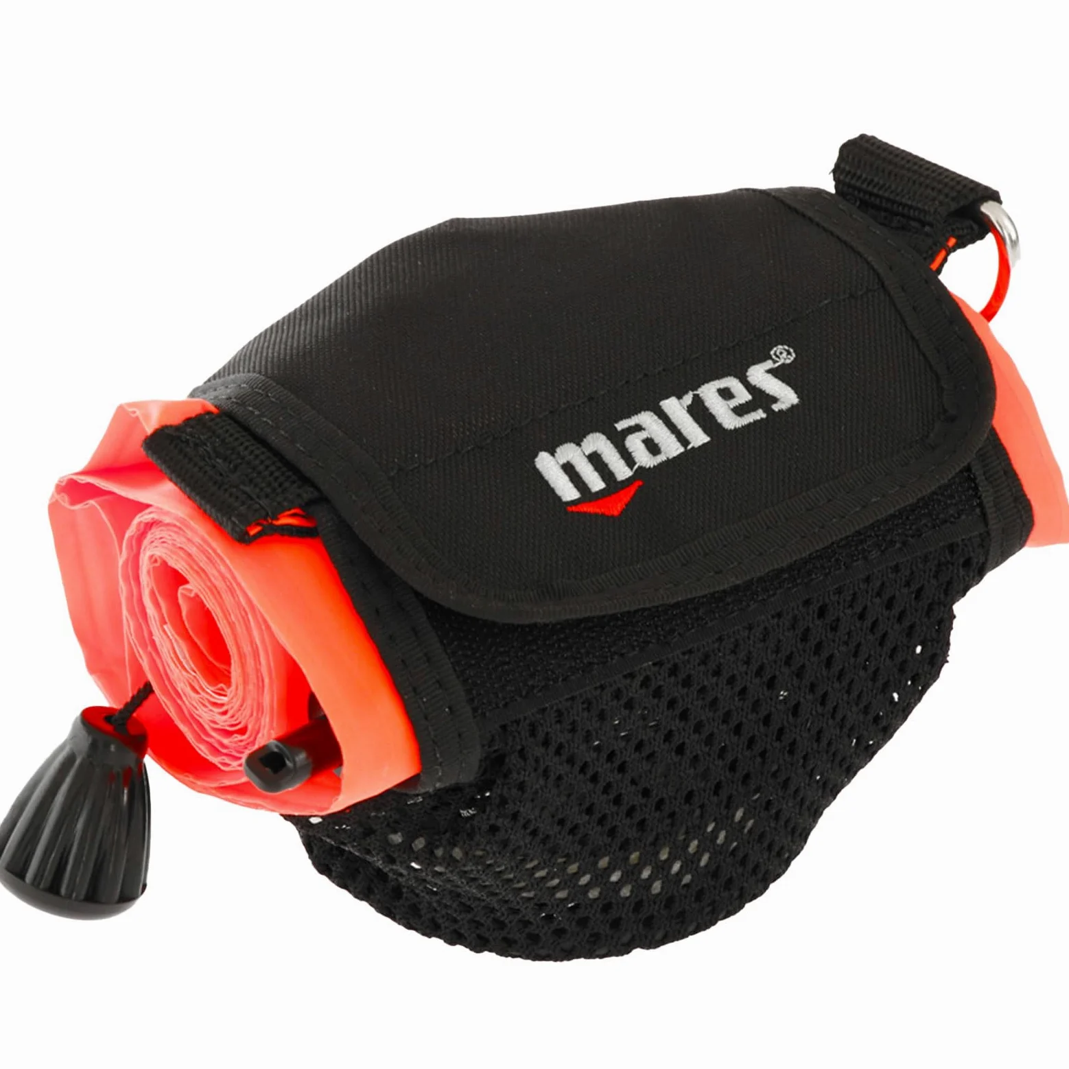 Mares Bouée Marker Buoy All-in-One - Parachute Plongée 180cm, Bande Solas Réfléchissante, Moulinet 20m Intégré, Orange Vif