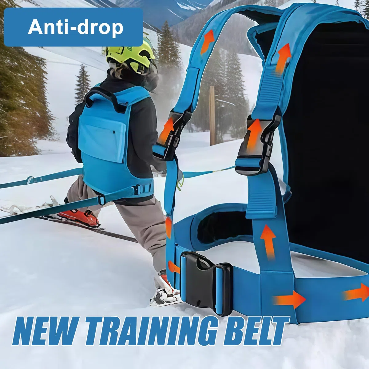 Sangle d'entraînement de ski et de snowboard pour enfants : harnais de ski pour enfants avec poignée de chaise de levage simple en sangle de traction, sangle de ski et snowboard sangle