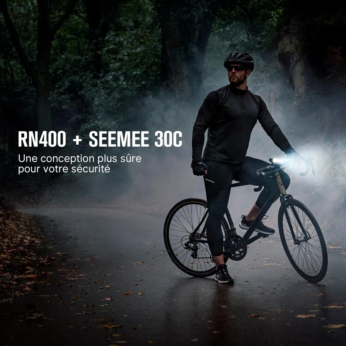 OLIGHT RN400+SEEMEE30C Sets D'éclairage Avant et Arrière Rechargeable LED 400 Lumens Éclairage de Vélo Étanche Durable 5 Modes Lumière de Bicyclette pour l'Extérieur Le Camping et Le Cyclisme