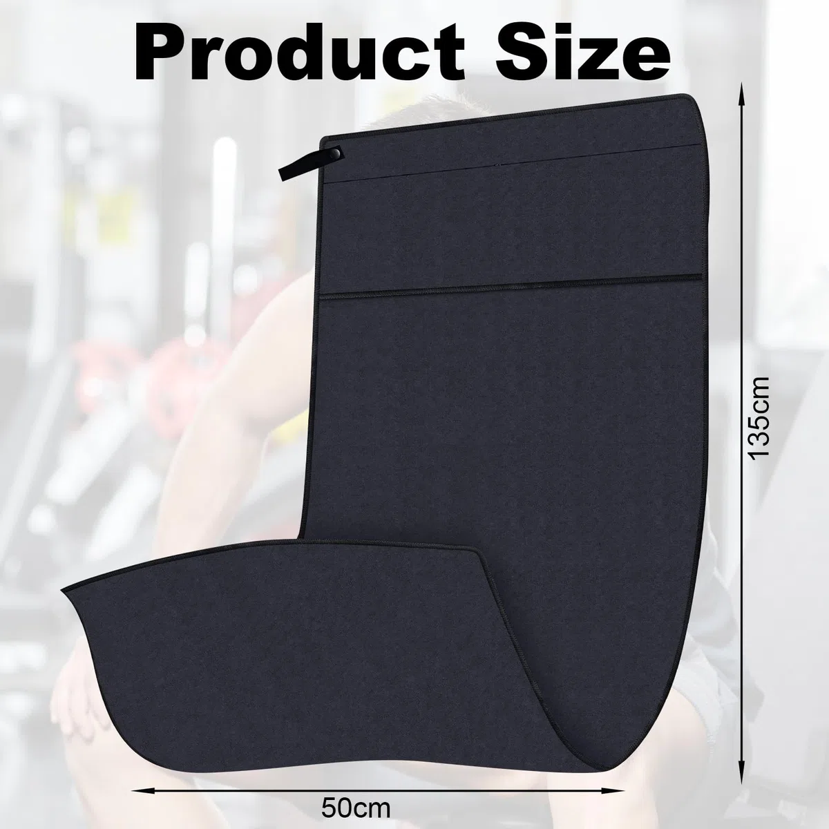 2 Pièces Serviette de Fitness avec Pochette en Microfibre, 135*50cm serviette sport musculation avec Poche Zippée, Séchage Rapide et Ultra Absorbante pour Le Sport, Voyages, Plage, Yoga et Natation