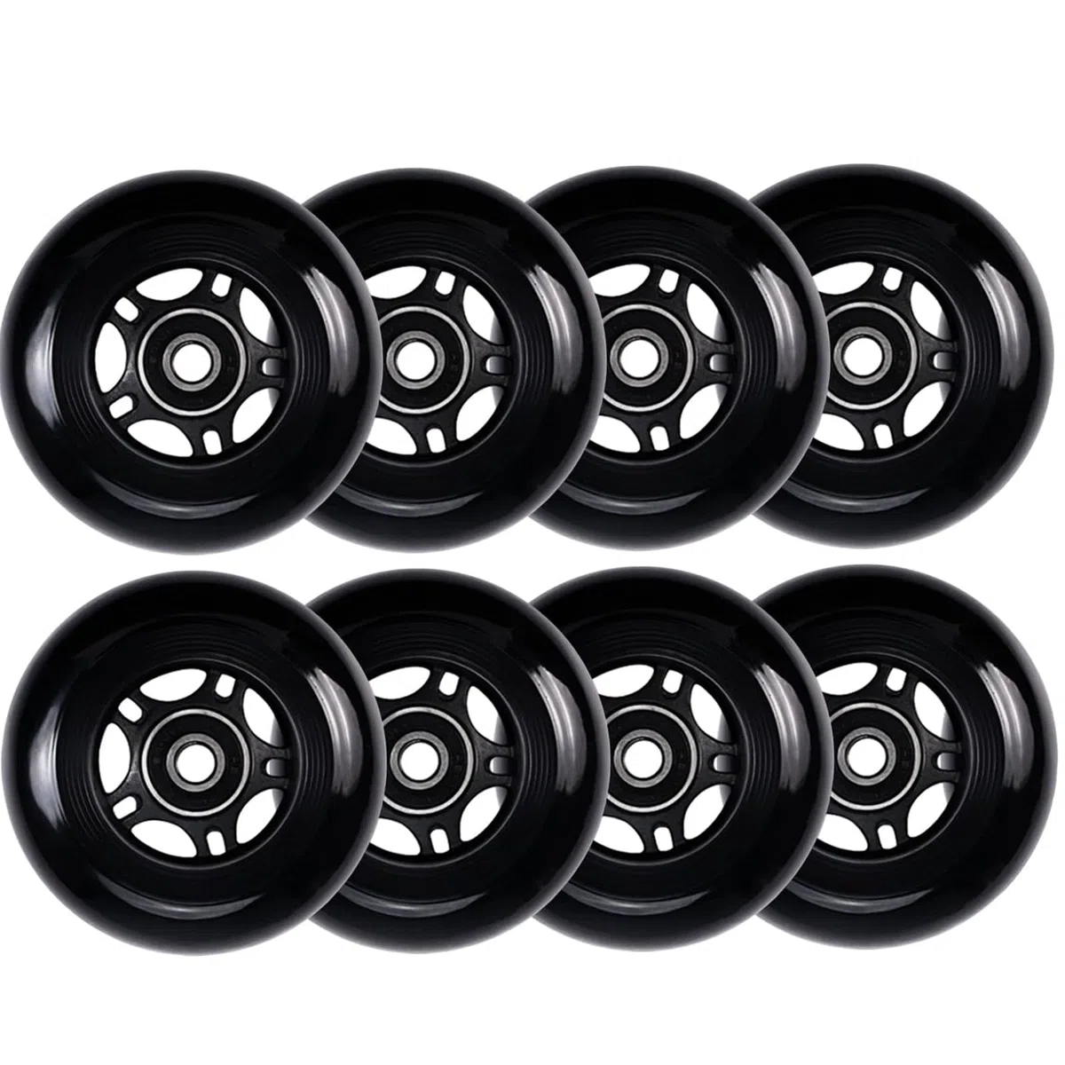 Lot de 8 Roues de Roller Hockey de 72 mm, 76 mm et 80 mm, avec roulements, pour Patins d'intérieur et d'extérieur