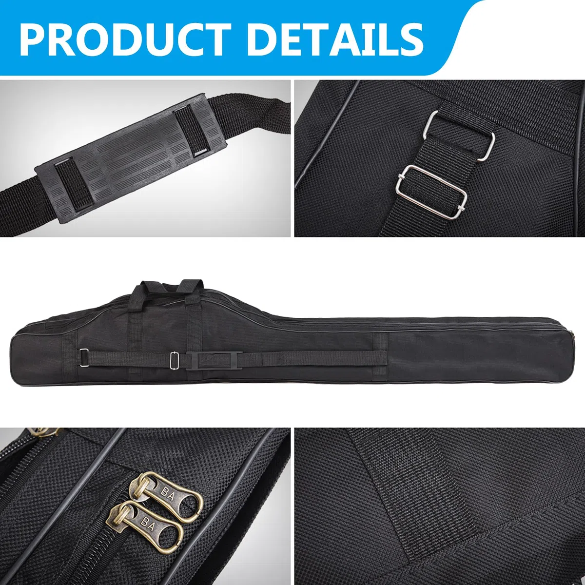 Fourreau Canne A Peche, Sac De Peche 3 Couches, 150cm Sac De Canne À Pêche Portable, Canne À Pêche Moulinet Sac A Dos Peche, Accessoires De Pêche Housse Canne A Peche Pliable(Noir)
