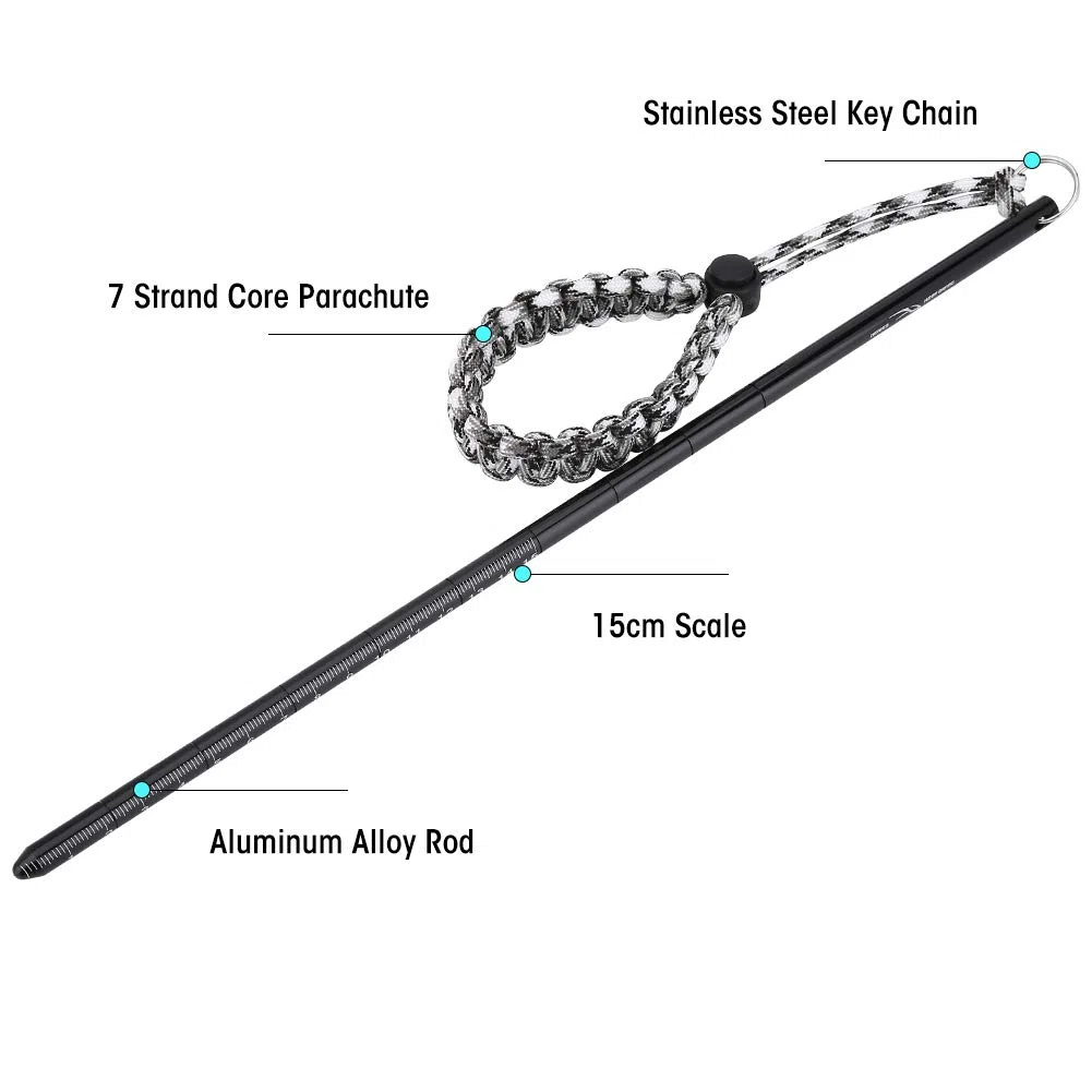 Alomejor Pointeur de plongée Bâton en Alliage d'aluminium Plongée sous-Marine Noise Maker Stick Rod Pointer avec lanière Poignet réglable Accessoires