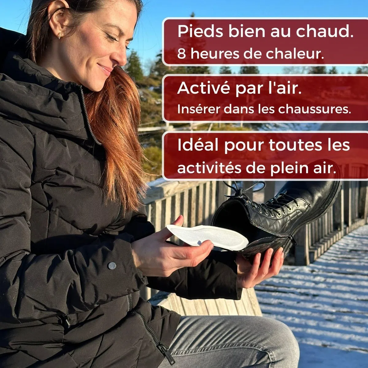 THERMOPAD Semelles chauffantes S-XXL – L'ORIGINAL : 10 Pairs de chaufferettes pour jusqu'à 9 Heures de Chaleur - pour Les Chaussures de Ski et Les Bottes - activé par l'air