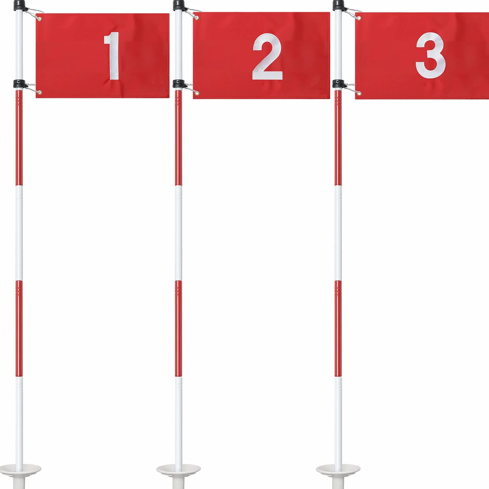Mât de Drapeau de Golf de 188 cm pour la Maison, Drapeaux en Nylon pour Jardin avec 5 pièces Amovibles, gobelet perforé de Golf 3 et Drapeau pour Exercices de Putting