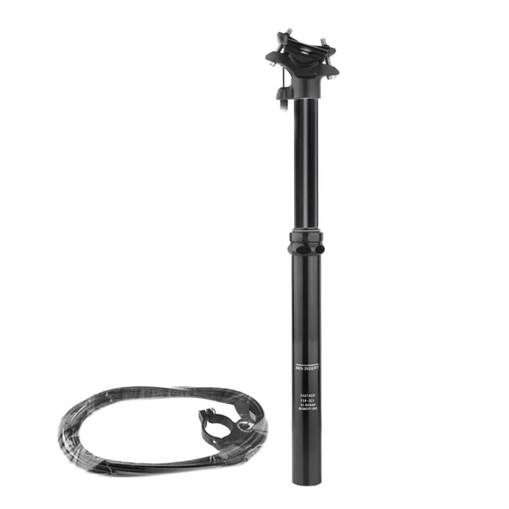 DONGKER Tige de Selle de Vélo, Tige de Selle Compte-Gouttes à Distance Réglable en Hauteur pour VTT, AL7075, Noir