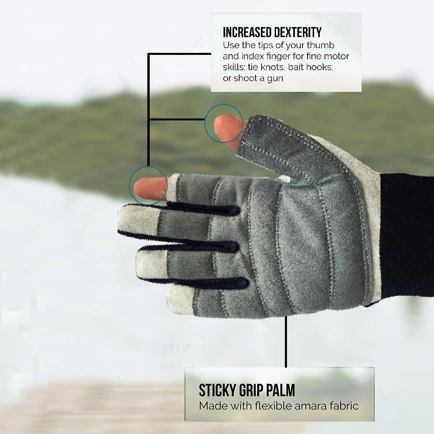 Amara Gants de voile respirants avec paume renforcée pour bateau, pêche, kayak, canoë, ski, équitation, course à pied, randonnée, intérieur et extérieur avec doigts entiers, taille TP-TTG