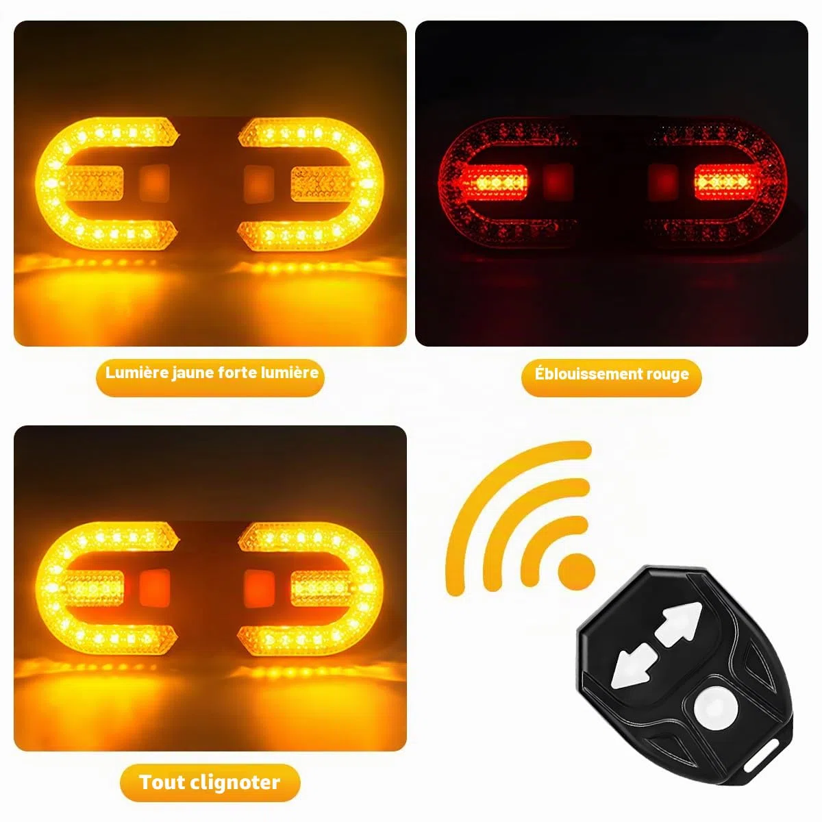 Feu Arrière Vélo LED Intelligente avec Clignotant et Télécommande – Lumière Vélo USB Rechargeable, Étanche IPX4, 5 Modes – Clignotant Vélo & Trottinette Électrique, Accessoire Sécurité