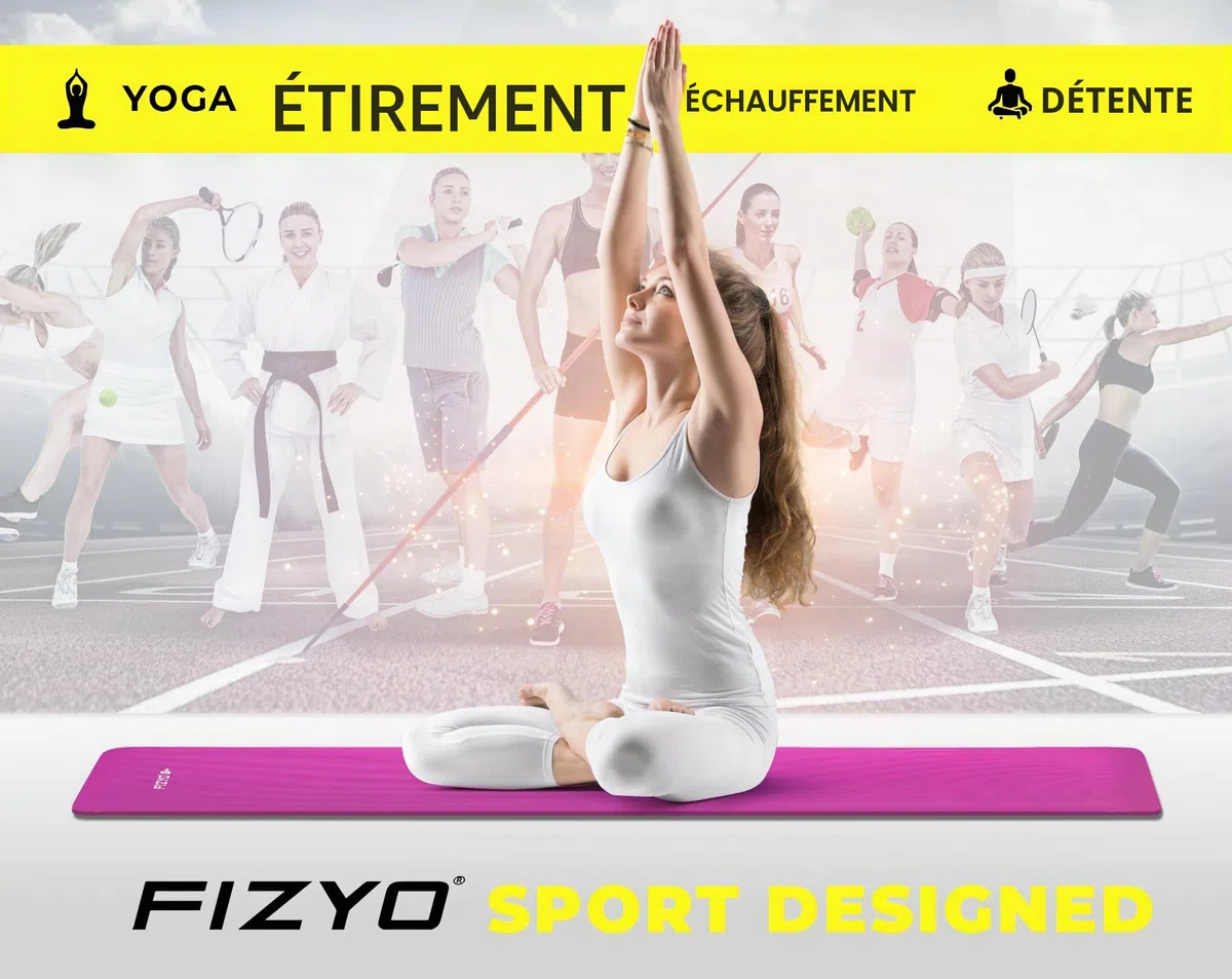 FIZYO Tapis de Yoga: Conçu pour Yoga, Gymnastique, Fitness & Récupération | Fabriqué en Mousse NBR & Caoutchouc Synthétique | Dimensions: 183 x 61 x 1 cm