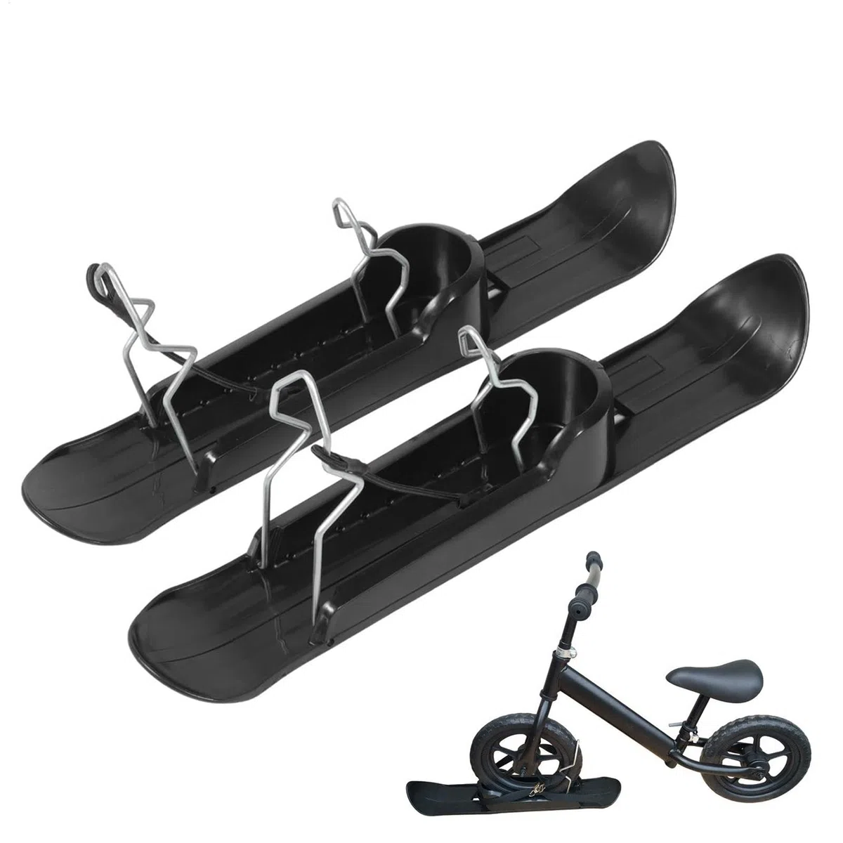 Ski Poussette Universelle, Planche De Luge À Neige D'hiver Pour Scooter Portable, Skis Pour Poussette, Ensemble De Ski De Neige, Traîneau À Neige À Cycle D'équilibre Pour Scooters Pour Champs De Neige