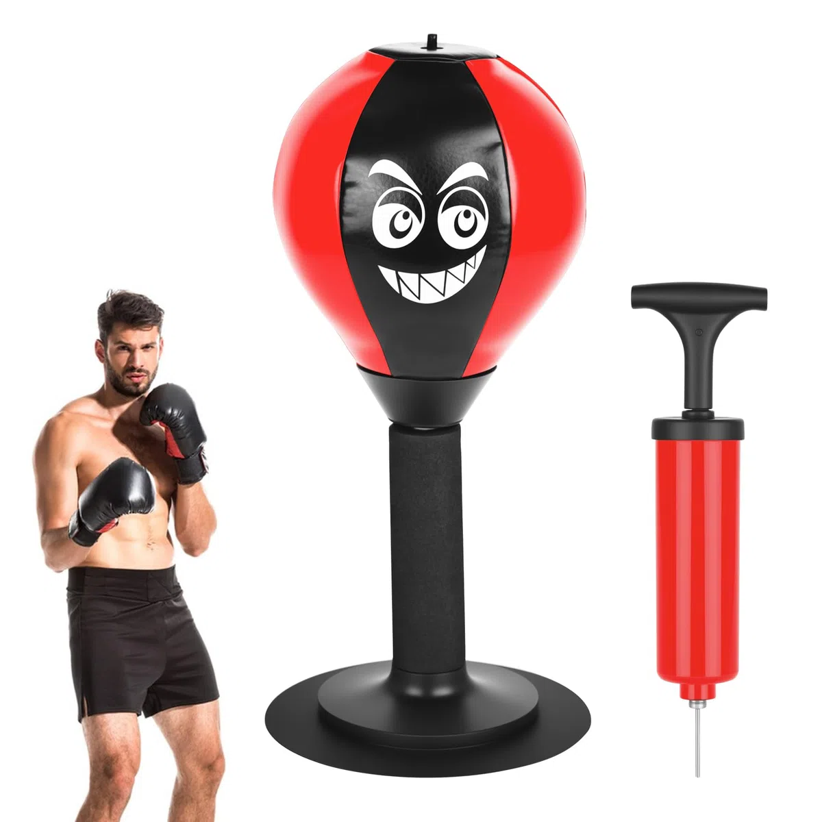 Punching Ball de Bureau, Punching Ball Adulte, Table Stress Buster Ballon Boxe Anti-Stress avec Ventouse Sac, Décompression pour Adultes, Bureau, école