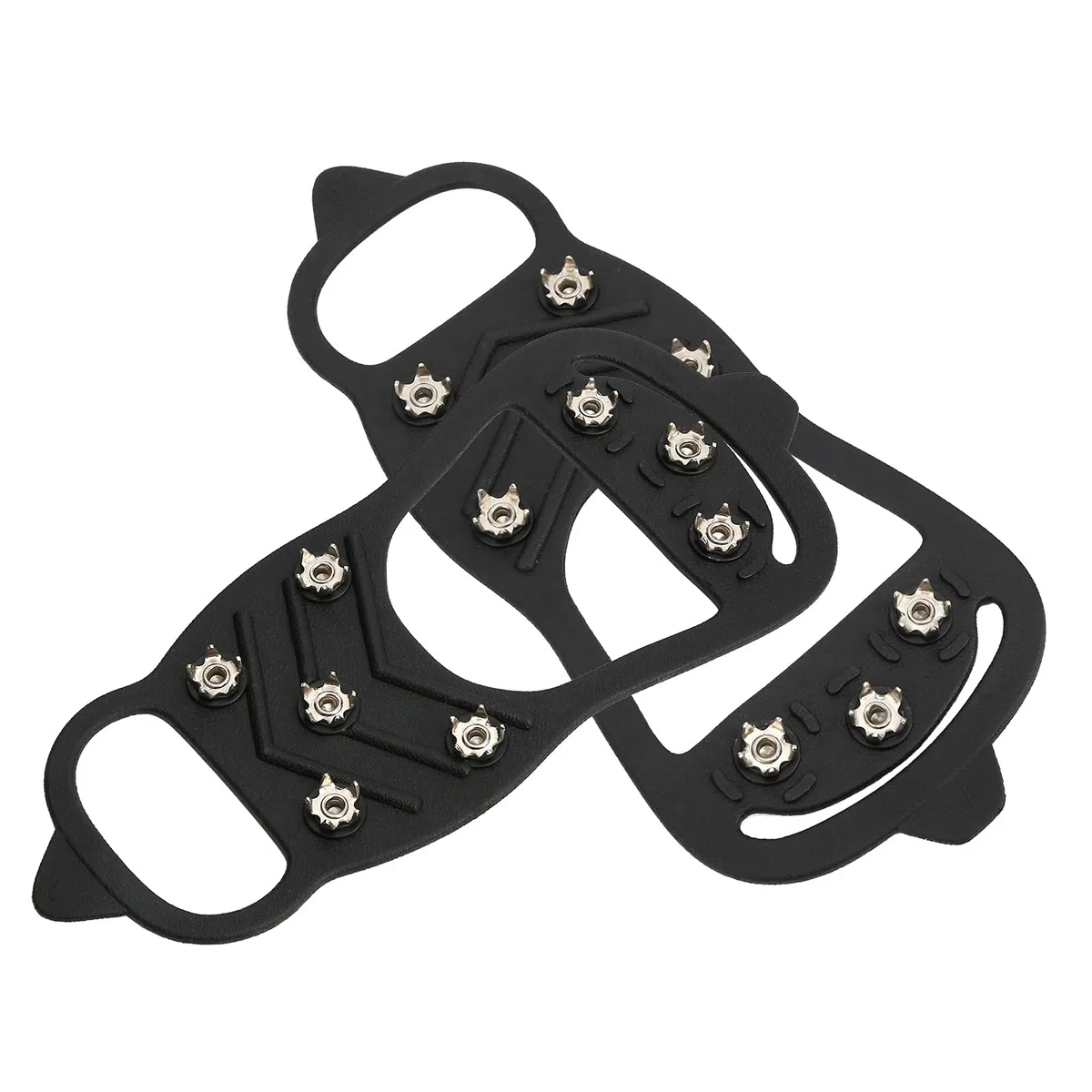 Couvre-Pointes de Chaussures, Crampons Antidérapants en Acier Inoxydable à 8 Dents avec Silicone Flexible, pour la Marche sur Neige en Plein Air, la Randonnée, L'alpinisme,
