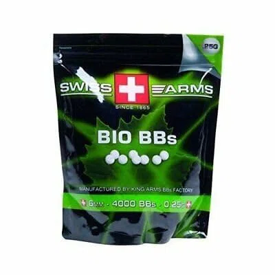 Swiss Arms Billes Bio Blanche 0,25 gr, 6mm Sac de 1 kg