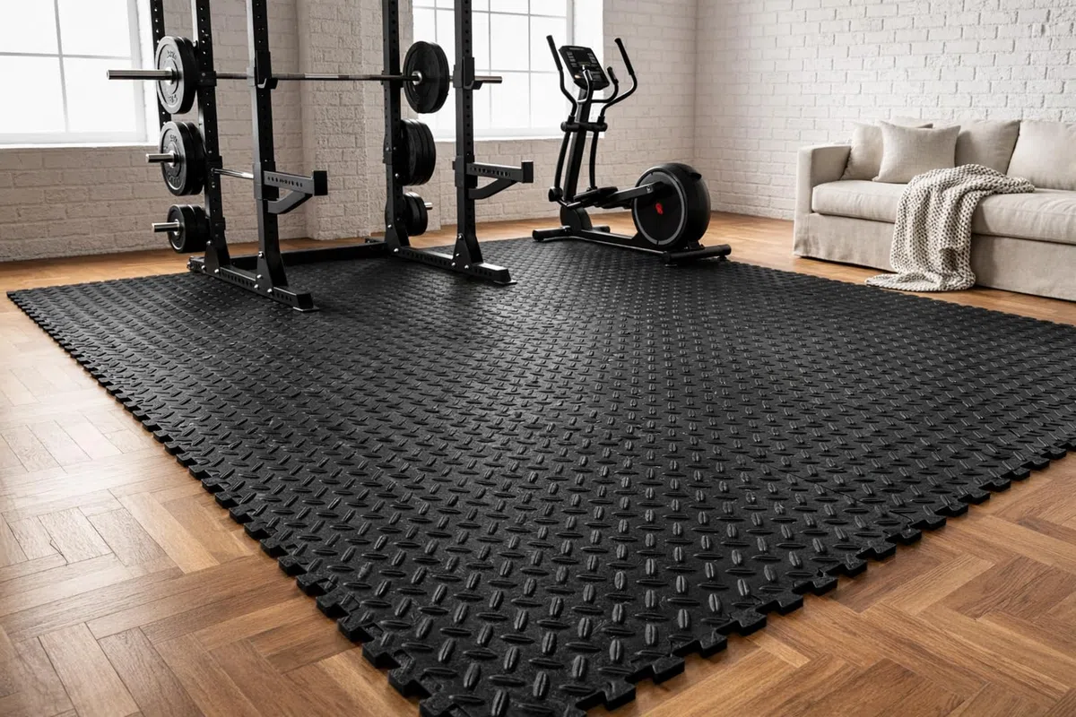 EYEPOWER Protections Sol en Mousse EVA 10mm d'épaisseur Tapis Puzzle de Fitness Sport composé de 9 Fragments Dimension Globale 0,81qm Extensible Noir