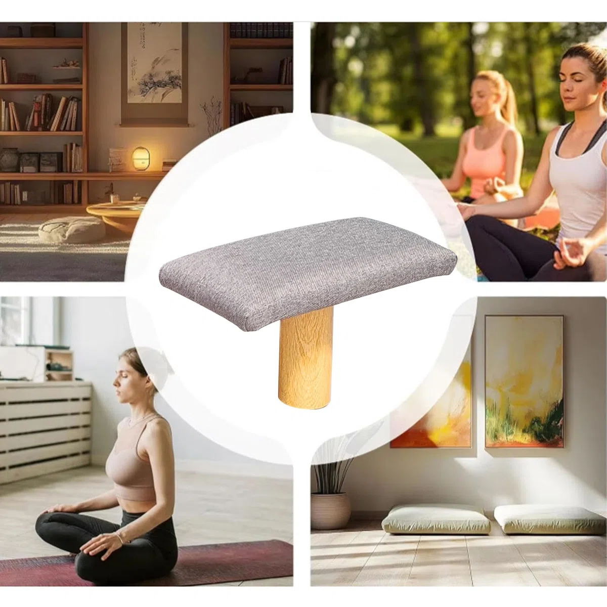 Banc de méditation, Chaise de prière Portable avec Coussin, tabourets ergonomiques pour la méditation et Les Genoux, siège d'équilibre pour la Relaxation, Femmes, Hommes et Adultes
