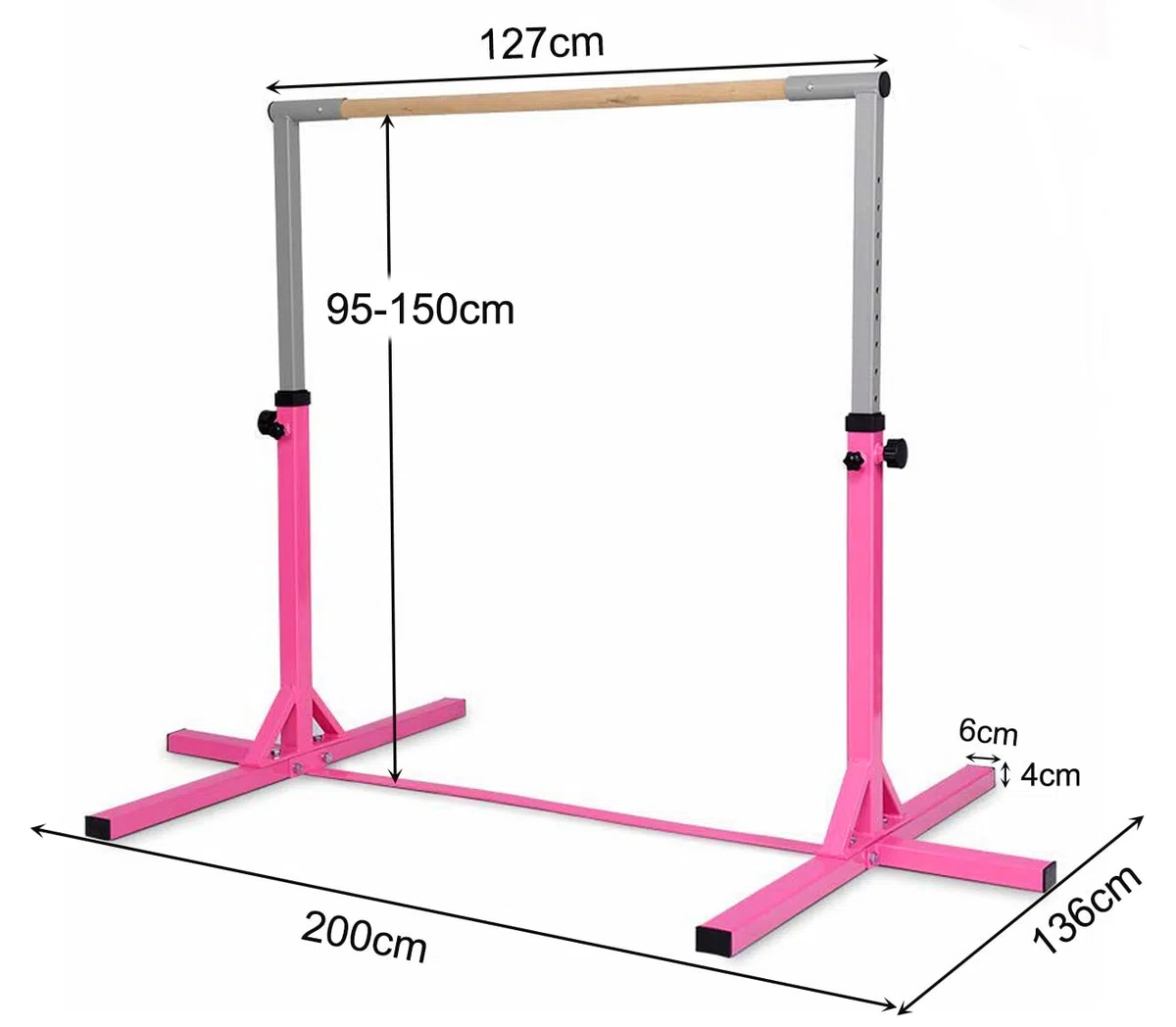 Barre de gymnastique horizontale réglable pour enfants Équipement d'entraînement de gym à domicile
