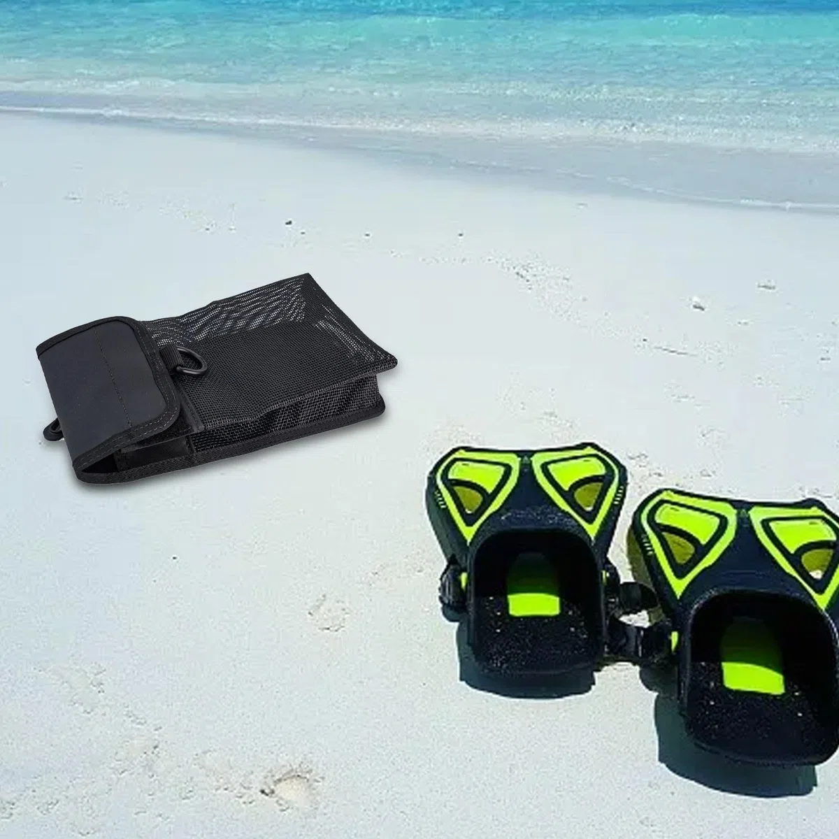 Lioaeust Sac en maille pour la plongée sous-marine avec construction en PVC et nylon, équipé d'un anneau en D et d'une boucle pivotante pour une fixation sûre des moulinets de bouée de marquage et des