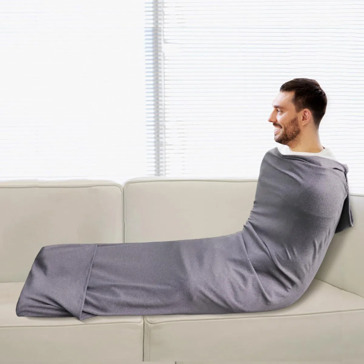Couverture rafraîchissante avec thérapie par pression, sac de couchage de compression, couverture portable ultra légère pour soulager le stress et l'anxiété, tissu extensible respirant