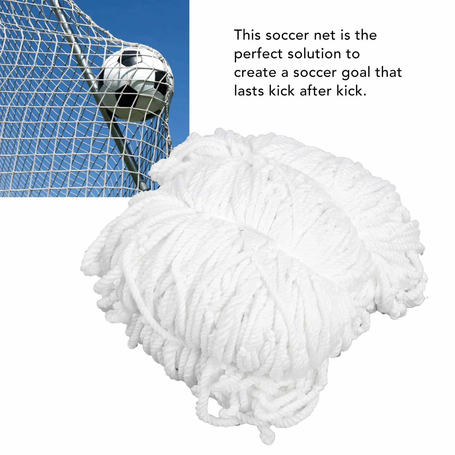 BuyWeek Filet de But de Football, 3 x 2 m Remplacement de Filets de But de Foot en Polypropylène pour Match et Entraînement de Football