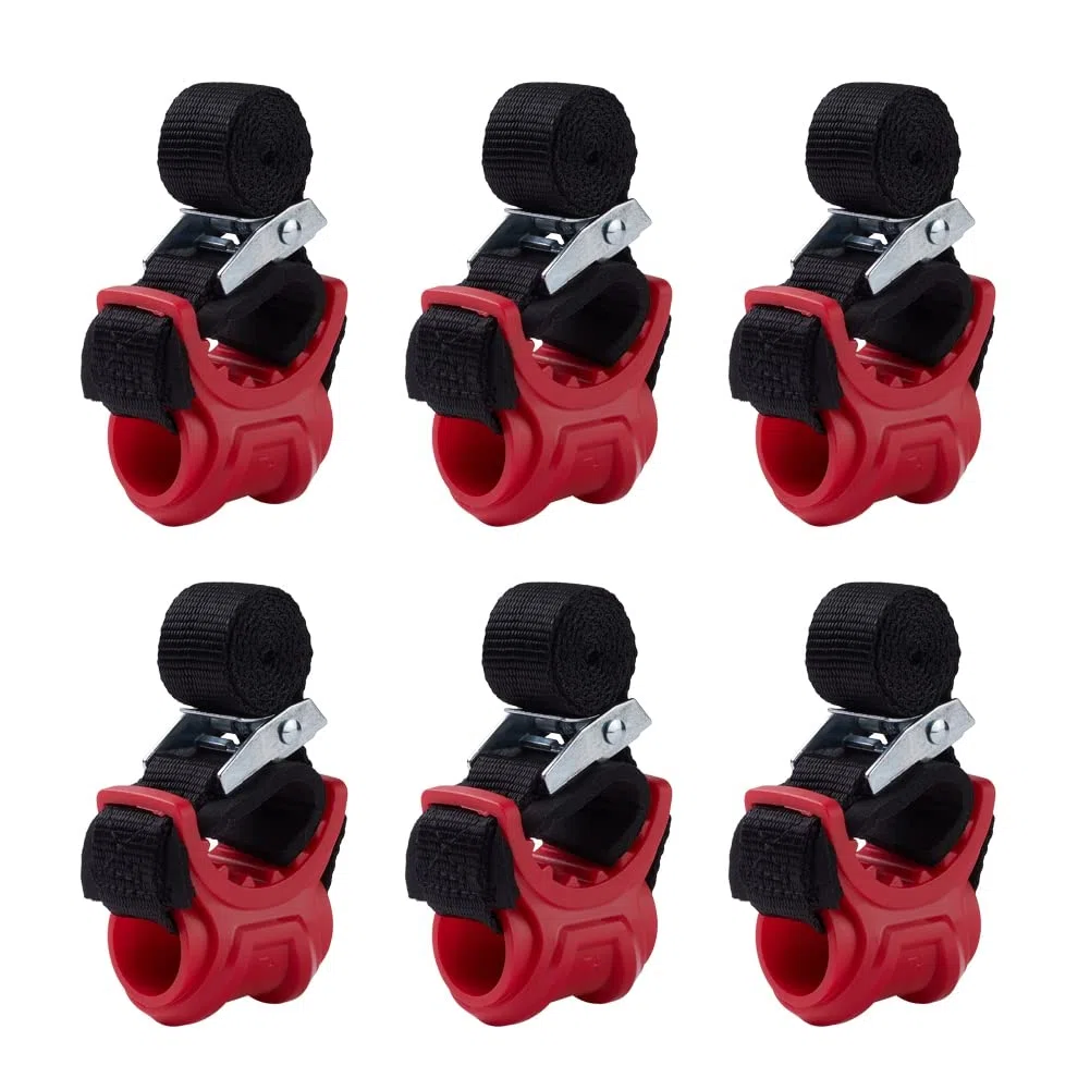 Blueshyhall Lot de 6 Crochets de Porte-vélos Voiture Rechange de Porte vélo pour Coffre de Voiture Compatible avec Forme de U et de V, Tail Tow Mount Bicycle Rack Accessoires (Sangles Nylon)