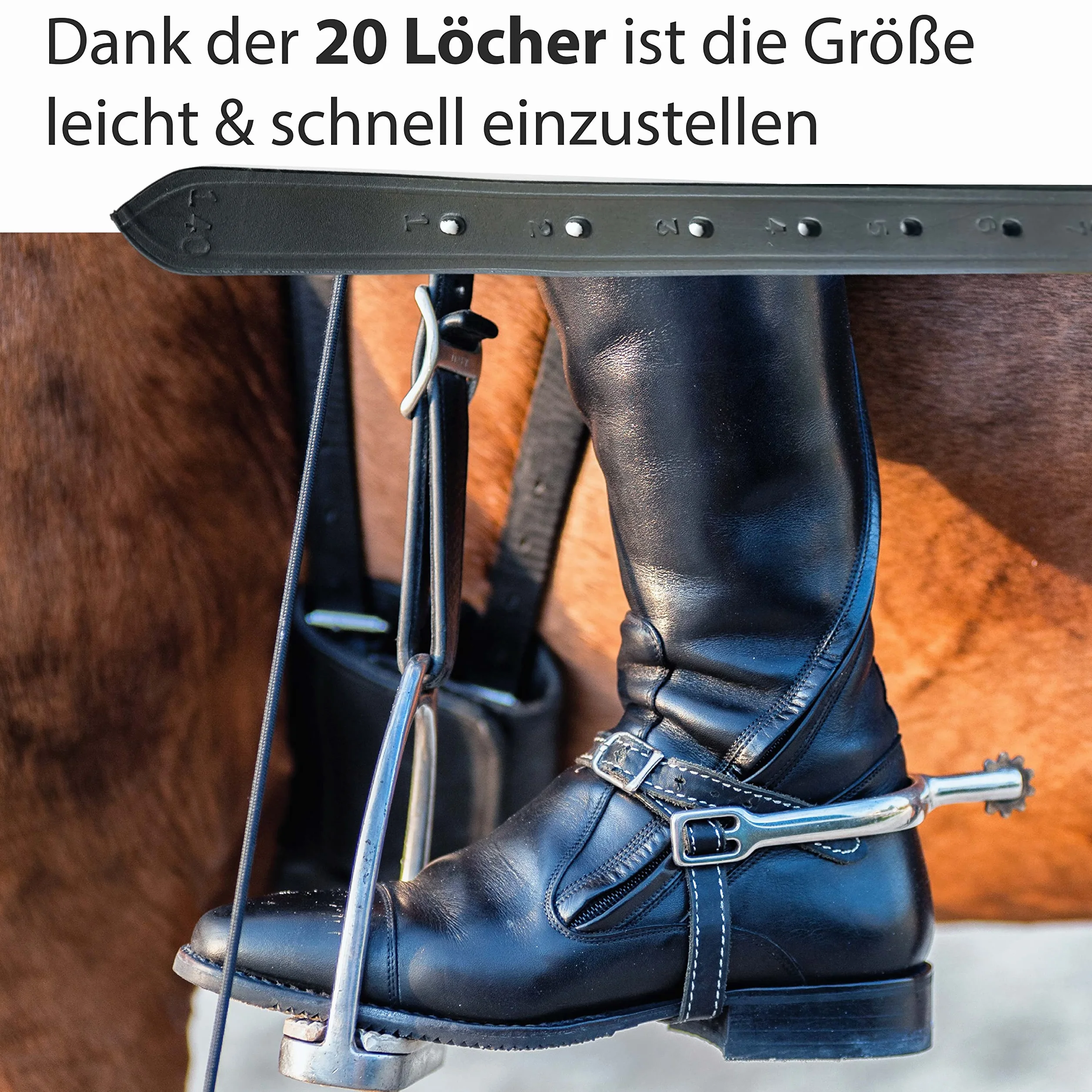 Pferdelinis Étriers en cuir noir - Convient pour les selles anglaises - Longueur : 130 cm - 160 cm (130 cm, noir)