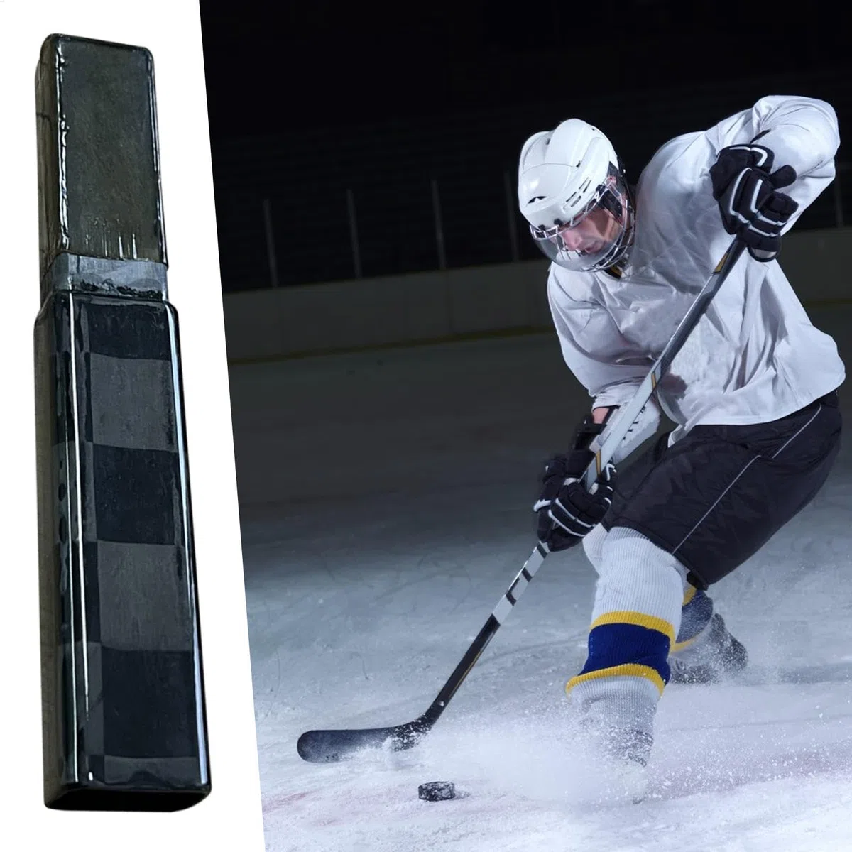 Bouchons d'extrémité pour batte composite de hockey - Embout pour extension de crosse de hockey - Barre d'extension polyvalente pour crosse de hockey sur glace - Batte composite légère - Remplacement