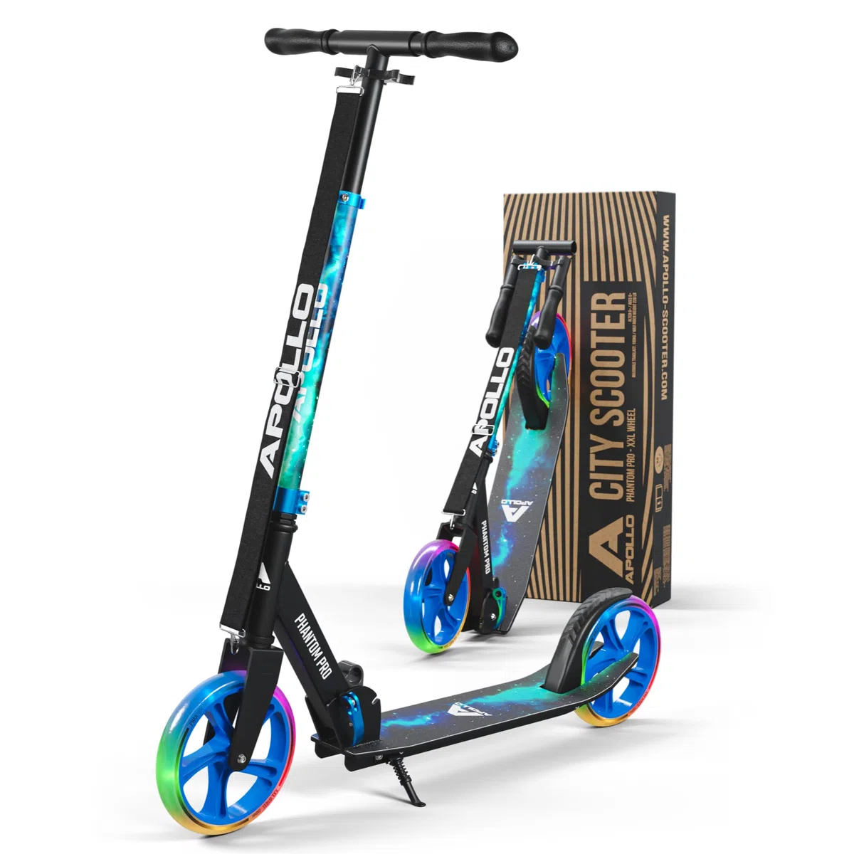 Apollo Trotinette aux Roues XXL - 200mm - Trotinette Freestyle de Ville Phantom Pro - City Scooter Pliable et à Hauteur Ajustable pour Adultes et Enfants