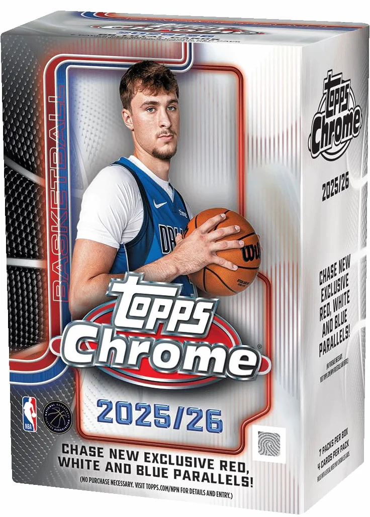 Topps Chrome® Basketball 2025-26 - Value Box (4 cartes par paquet, 7 paquets par boîte)